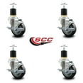 thumbnail image 2 of 3.5 Inch Thermo Rubber Swivel 1-7/8 Inch Expanding Stem Caster Set with Brake, 2 of 2