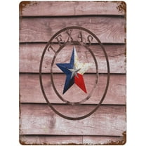 Texas Lone' Star Home Map Farmhouse Metal Wall Decor for Outdoor Outside Living Metal Tin Sign 8x12 Inch