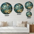 thumbnail image 4 of Designart 'Symmetrical Blue Gold Fractal Flower ' Modern wall clock, 4 of 4