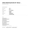 thumbnail image 2 of 2014-2018 Audi A6 19" Silver OEM Factory Wheel Rim 4G0601025R1H7, 2 of 2