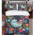 thumbnail image 3 of 3D dibujado a mano colorido floral planta pájaro patrón edredón Set ropa de cama Set, 3 of 3