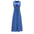 thumbnail image 2 of Vestido largo de verano para mujer, ropa elegante de primavera, vestido con cuello redondo para viajar , L L, 2 of 7