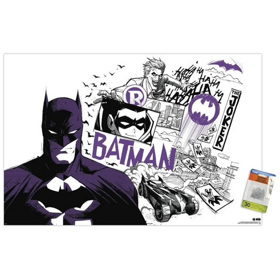 DC Comics Batman: Gotham Inked - Group Wall Poster with Pushpins, 22.375" x 34"