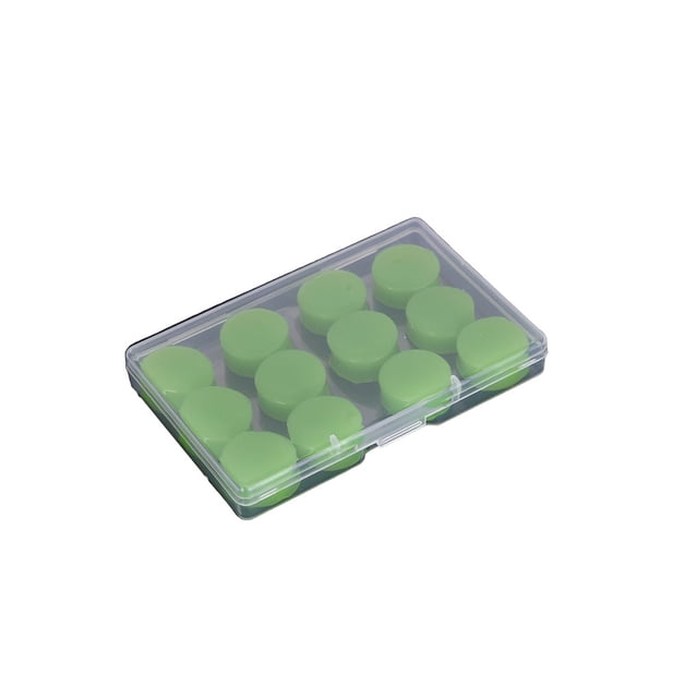 Bewildely 12 Uds tapones para los oídos de silicona equipo de protección Anti-ruido auricular impermeable natación baño reutilizable impermeable tapón Cubiertas para muebles de jardín Verde Bewildely HA061225-05