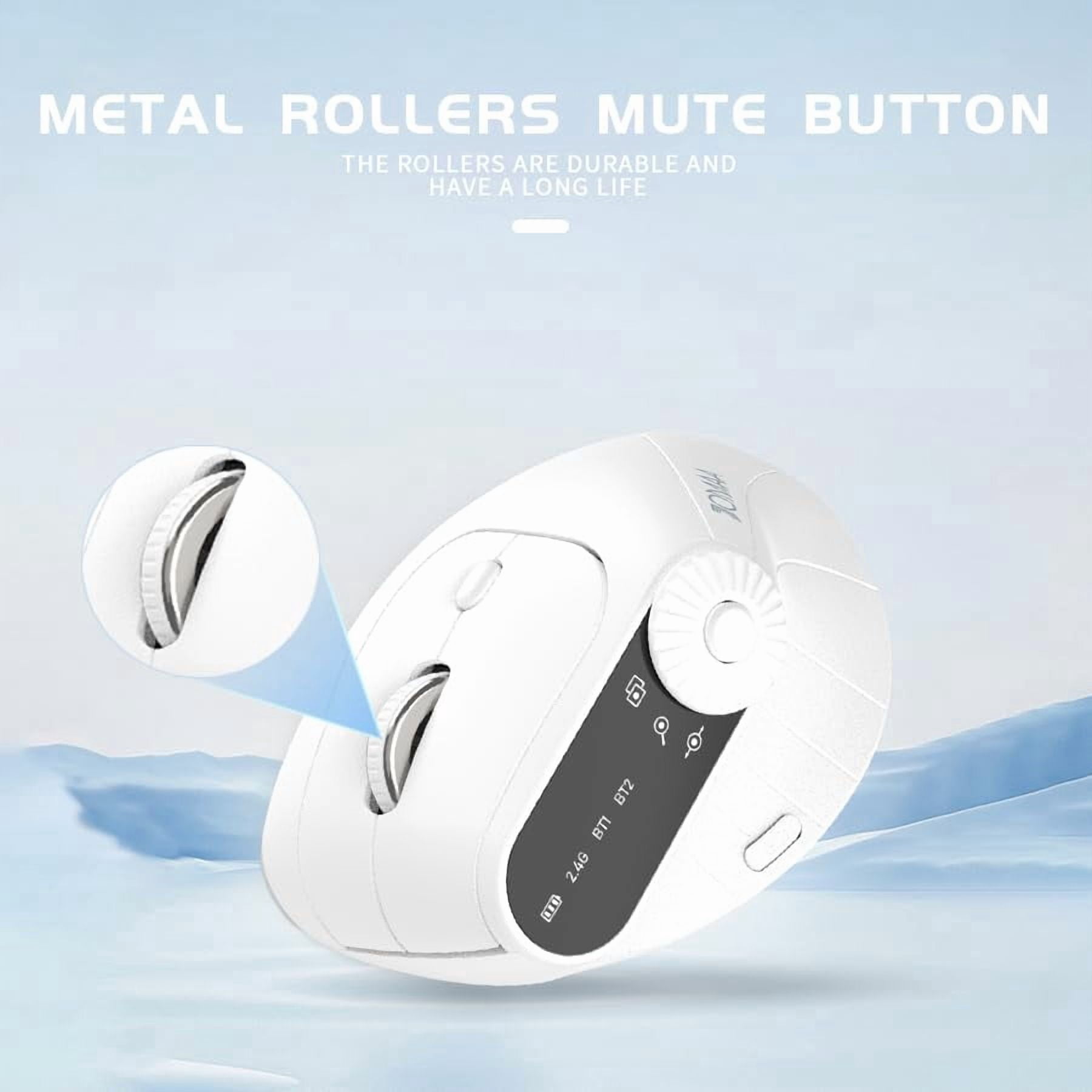 Jomaa Vertical Mouse Rechargeable Bluetooth 2.4G Wireless Mouse With Multi-fucntion Adjustment Knob, Zoom in/out, Windows Switch, Horizontal Pull Bar