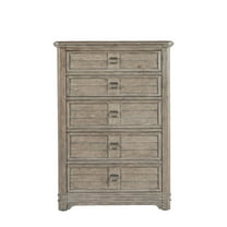 Meadowbrook Beige Antique Sand Wood 5-drawer Farmhouse Style Chest