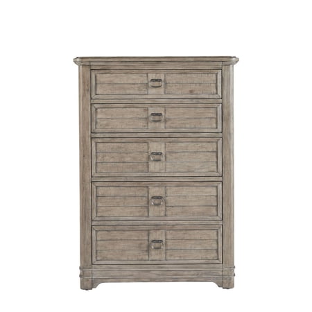 Meadowbrook Beige Antique Sand Wood 5-drawer Farmhouse Style Chest