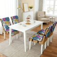 thumbnail image 2 of TSOVTHRID Boho Mandala Flower Butterfly Print Quilted Seat Cushion Covers for Kitchen Soft Washable Chair Seat Covers Protector Stretchy Anti-Slip Armless Chair Slipcovers, Set of 4, 2 of 7