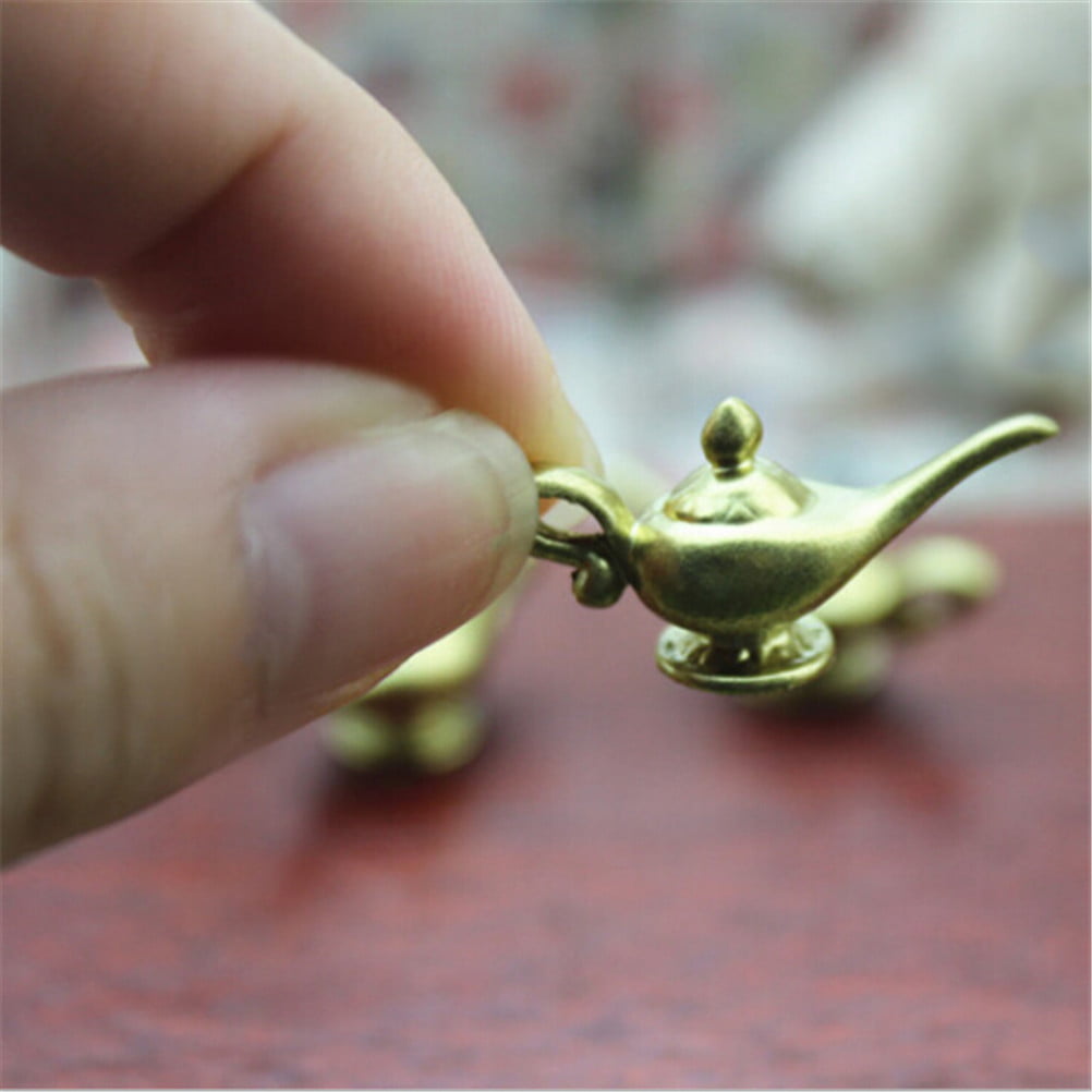 Dollhouse Miniature Mini Gold Teapot Toy Model Kids Gift YEGD 