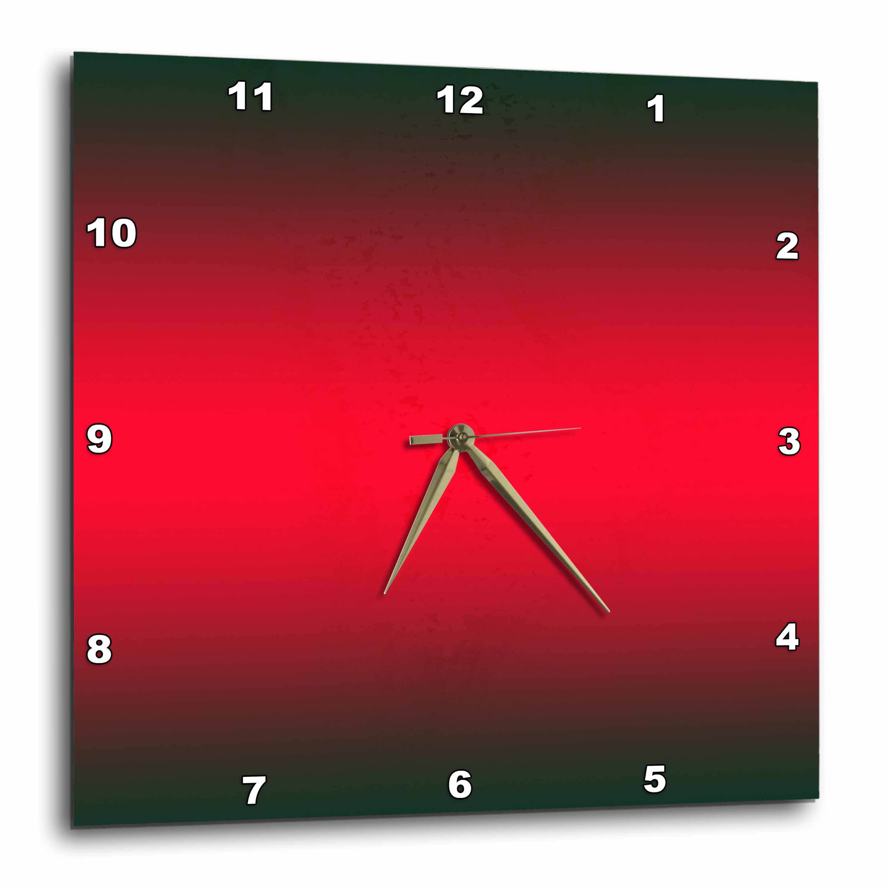 3dRose Black, Red, Black Gradient Color Wall Clock, 10 by 10inch