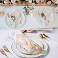 thumbnail image 3 of Happy Easter Cloth Napkins, Cute Bunny Colorful Eggs Spring Flowers Green Washable and Reusable Dinner Napkins Set of 6, Table Napkin for Kitchen Party Birthday Wedding Hotel Housewarming 20"x20", 3 of 9