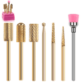 thumbnail image 1 of Nail Drill Bit Set WG-6 Tungsten Carbide Diamond Ceramic Acrylic Nail Drill Bits 7Pcs Remove Acrylic Nails Gel Polish Poly Extension Nail Gel Drill Bit Manicure Pedicure, 1 of 1