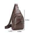 thumbnail image 3 of Xfvqtps Mens Crossbody Bags with Earphone Hole Multiple Compartments Large Capacity Adjustable Shoulder Strap Fashion Retro Style Leather Shoulder Bags Brown, 3 of 5