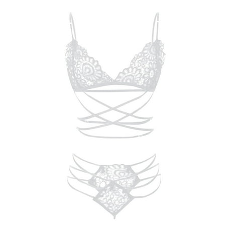 RUTAYY Women Lingerie Corset Lace Bandage Push Up Tops Bra And Pants Underwear Lingerie Sets Home Intimates Relaxed Fit