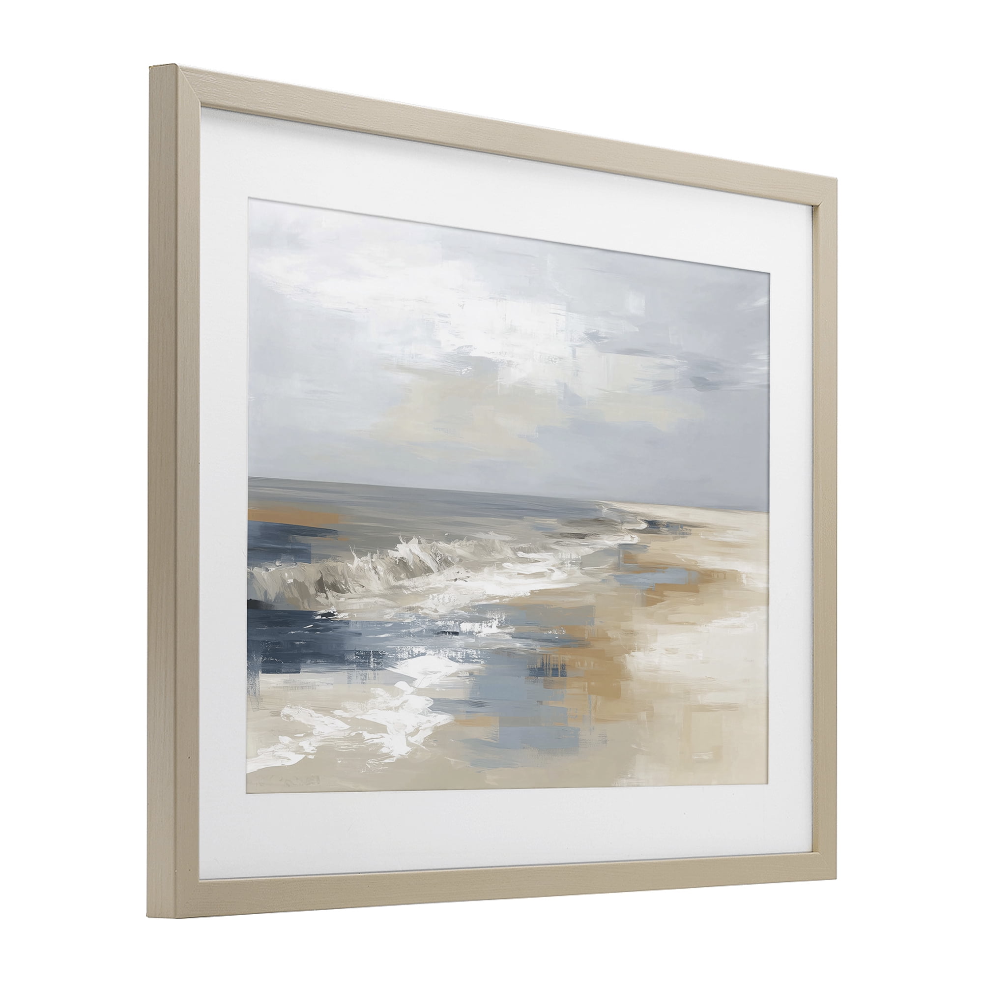 Stupell Industries Tranquil Beach in Neutrals Birch Framed Print Under Glass, design by Kim Curinga