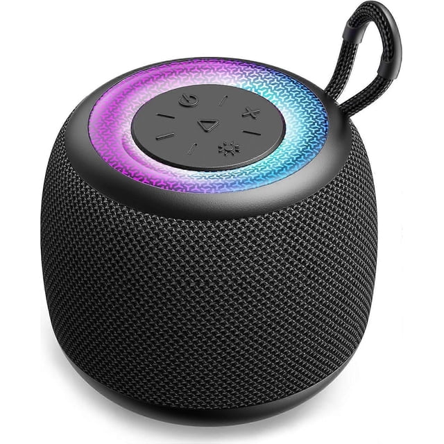 Bluetooth Speaker Mini Portable Wireless Outdoor Speaker with RGB Lights 360 Surround Stereo Bass Bluetooth V5.3 Small Pocket Shower Speakers