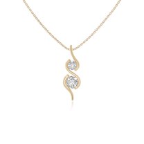 Moissanite 2 Stone Infinity Pendant Necklaces for Women in 18K Yellow Gold Vermeil, Jewelry Gifts for Her Birthday, Wedding Anniversary, Party, Mothers Day, Christmas, Graduation, Valentines