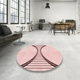 thumbnail image 4 of Ahgly Company Machine Washable Indoor Square Transitional Pink Bubble Gum Pink Area Rugs, 6' Square, 4 of 7