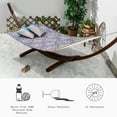 thumbnail image 4 of Fab Habitat Farmhouse Recycled Polyester Hammock - Spanish Tile - Blue - Indoor/Outdoor, Quick Dry, 2 Person 460 lbs Capacity - Patio, Poolside, Backyard, Garden, Beach, Balcony - 12-14 ft Adjustable, 4 of 9