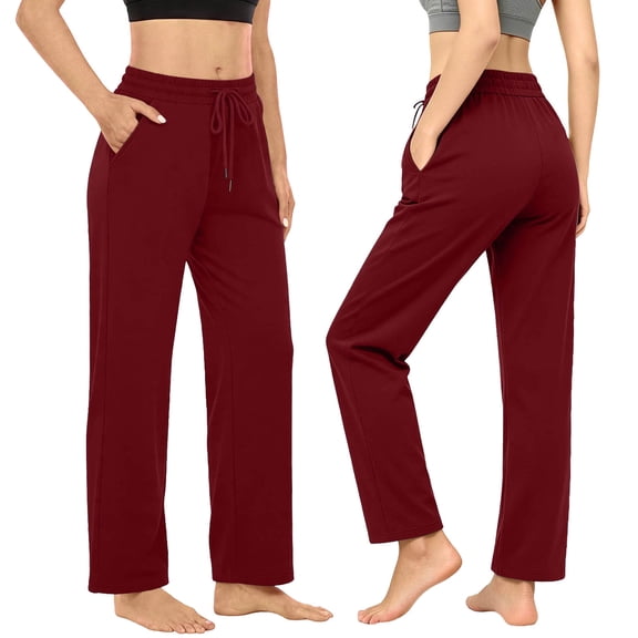 Track Pants For Women Everyday Comfort Solid Summer Everyday Wear Easy Movement Travel Friendly Travel Outfit Easy Everyday Styling Relaxed Weekend Wear Wine L