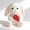 E003- Style C, variant on Mushroom Plush, 12 In, Stuffed Bunny Rabbit, Pink Birthday Decorations, Student Stuffed Animal, Seated Plush Toy, 1 Pc