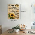 thumbnail image 6 of Rustic Wall Art Sunflower Butterfly Quetes Canvas Print Let Your Smile Change The World Country Flower Painting Inspirational Artworks Kitchen Home Decor For Bathroom Living Room Bedroom 12x16inch, 6 of 6