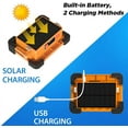 thumbnail image 3 of Lámpara solar para exteriores, foco LED recargable de 70 W, resistente al agua, con dinamo ajustable, ideal para camping, emergencias y obras [Clase energética A+], 3 of 5