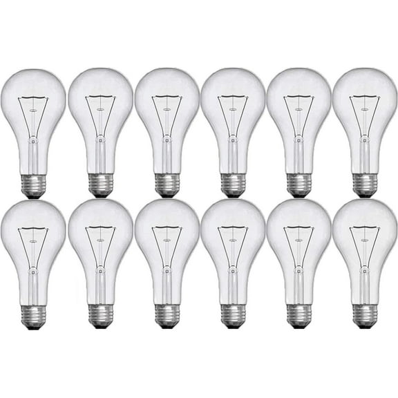 GE Lighting Crystal Clear Light Bulb, 150 Watt, General Purpose Light Bulb, Medium Base 12 Pack