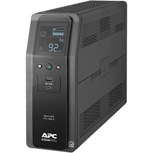 APC UPS, 1000VA Sine Wave UPS Battery Backup & Surge Protector, BR1000MS Backup Battery with AVR, (2) USB Charger Ports, Back-UPS PRO Uninterruptible Supply Black - Walmart.com