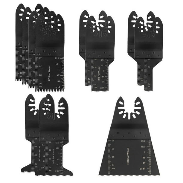 Hojas de sierra oscilante, acero inoxidable/acero con alto contenido de carbono Herramientas oscilantes Accesorios multifunción universales Hojas de sierra Juego de hojas de sierra de 11 piezas