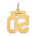 thumbnail image 3 of 14k Yellow Gold Polished Finish Small Size Number 50 Charm Pendant, 3 of 4