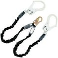 thumbnail image 1 of 6ft Safety Harness Lanyard Double Leg Internal Shock Absorbing Safety Fall Protection Lanyard with Rope Harness Safety Lanyard Dual Rebar & Snap Hook Roofer Fall Pro, 1 of 6