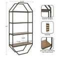 thumbnail image 2 of Kate and Laurel Adela Modern Farmhouse Octagon Folding Shelf, 19 x 41, Brown and Antique Black, Unique Geometric 4-Tier Floating Shelf with Folding Design for Small Spaces, 2 of 8