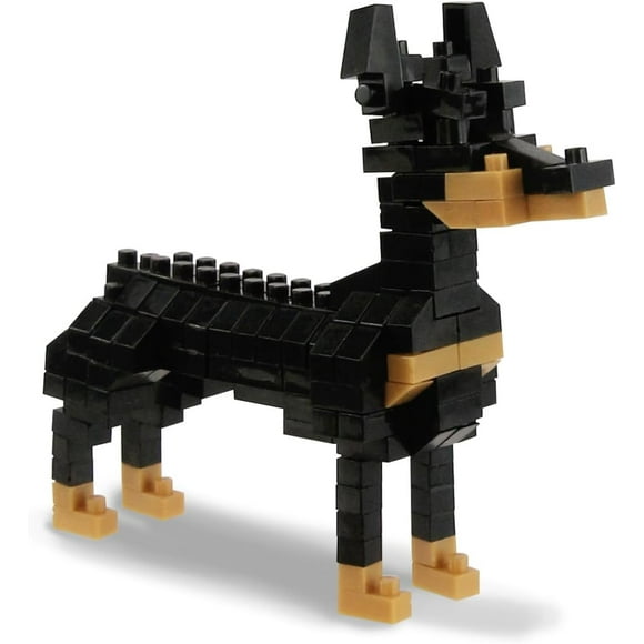 ERDS-Pet Dog Building Blocks Set Educational Toy Realistic Fun Animal Assembly Kit Toys Games(Doberman Pinscher Blocks)