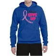 thumbnail image 2 of Wild Bobby, Never Give Up Fight Cancer, Breast Cancer Awareness, Unisex Graphic Hoodie Sweatshirt, Royal, XX-Large, 2 of 4