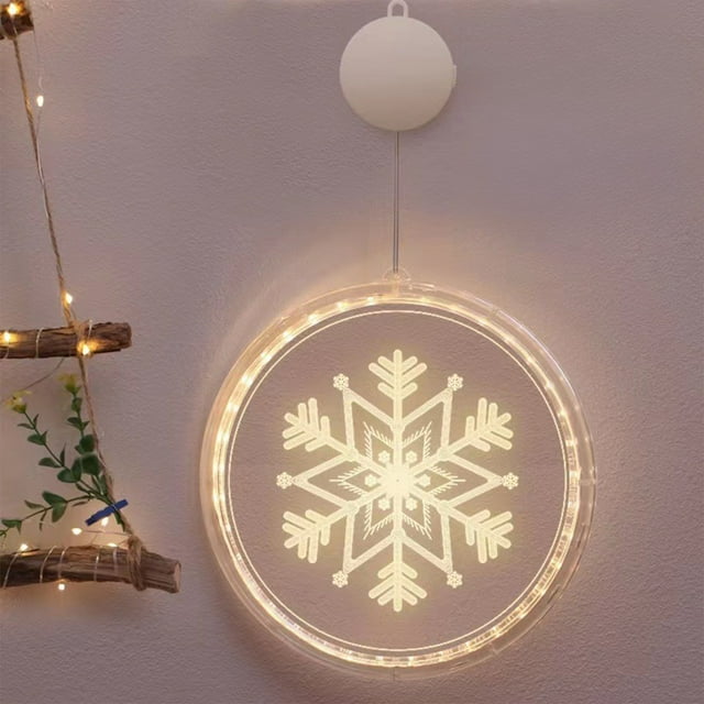 Wzzjkit Christmas String Lights Christmas Decorative Lights Neon Lights LED Light Strings Suction Cup Hanging Lights Acrylic Pendants Room Atmospheres Colored Lights Christmas Lights