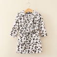 thumbnail image 2 of Karoyedx Boys Fleece Bathrobe Toddler Robes Cute Pattern Bathrobe Unisex Kids Robe Baby Flannel Hoodie Pajamas Sleepwear Coffee Size,2-3 Years, 2 of 5