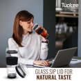 thumbnail image 5 of Tupkee Glass Sip Lid Black - Replacement for Tupkee Double Wall Glass Tumbler, 14oz & 8oz Hand Blown Glass Travel Mug, 5 of 7