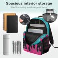 thumbnail image 3 of Yspwyqan Baseball Bow Backpack for Teens Girls, Ice Cream Drip 17 Inch Large Capacity Laptop Backpack, Side Pockets, Adjustable Straps for High School College, 3 of 7