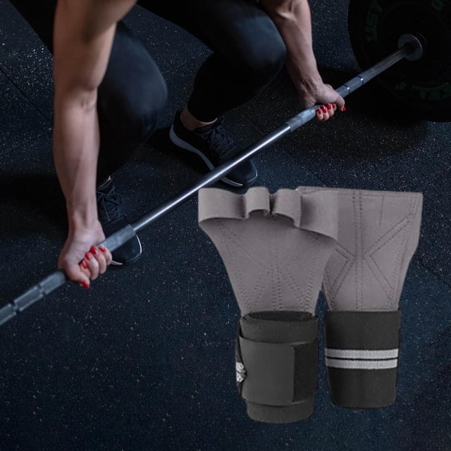 Muñequeras para levantamiento de pesas shamjiam Guantes de levantamiento de pesas gris L