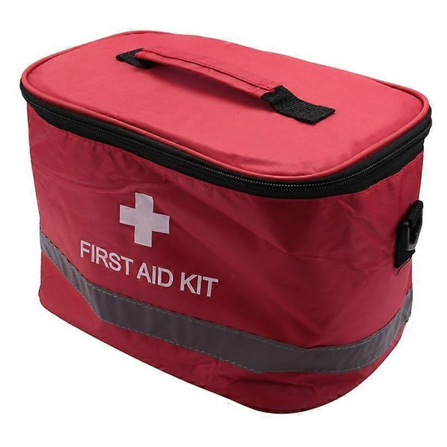 Outdoor First Aid Kit Sports Camping Bag Home Emergency Survival Package Red Nylon Striking Cross Sy