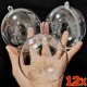 thumbnail image 2 of Bolas navideñas transparentes de 5 a 10 cm, bolas huecas de plástico rellenables para hacer tú mismo, adornos colgantes para árbol de Navidad, regalos para fiestas en el hogar, caja de decoración, 2 of 5