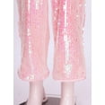 thumbnail image 6 of Hansber Kids Girls Shiny Sequins Jumpsuit Halter Neck Sleeveless Wedding Evening Pageant Party Rompers Pink 8, 6 of 7