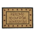 thumbnail image 2 of VHC Brands Coir Welcome Door Mat, Entry Rug, with PVC Backing, for Indoor Outdoor Use, Connell Collection, Rectangle 20x30 Doormat, Welcome to Our Prim Homestead, Natural, 2 of 6