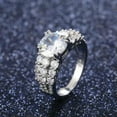 thumbnail image 5 of EOEMY Fashion Round Cubic Zircon Women Wedding Party 925 Silver Filled Ring Sz 6-10-10, 5 of 5