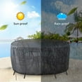 thumbnail image 4 of Round Patio Cover Waterproof Table and Chairs Covers Heavy Duty Fire Pit Cover Black 74"x74"x22.8"(74"D22.8"H), 4 of 9