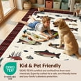 thumbnail image 4 of Design&I 9'x12' Washable Area Rug Fish Cabin Distressed Plaid Border Motif Farmhouse Fishing Clownfish for Dining Room, Basement, Large Office, Snag-Free, 4 of 7