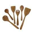thumbnail image 3 of Oussum 6 Pcs Cooking Wooden Spoons Spatulas Set with Holder Wood Utensils Online, 3 of 8