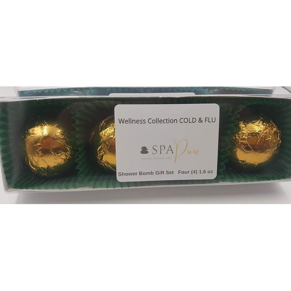 Spa Pure EUCALYPTUSLEMONMENTHOL - Aromatherapy Shower Steamers Bombs - Shower Bombs with Essential Oils – Unisex Bath Melts - Self Care and Relaxation Shower Steamer - Enjoy Spa at Home - (4 Count)