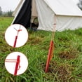 thumbnail image 2 of Hengguang 22Pcs Camping Aluminum Tent Stakes Set, 12 Non-Rust Tent Stakes, 7 Inches, with 4 Red Tensioners,4 Guylines,1 Orange Puller,1 Black Storage Bag, 2 of 7